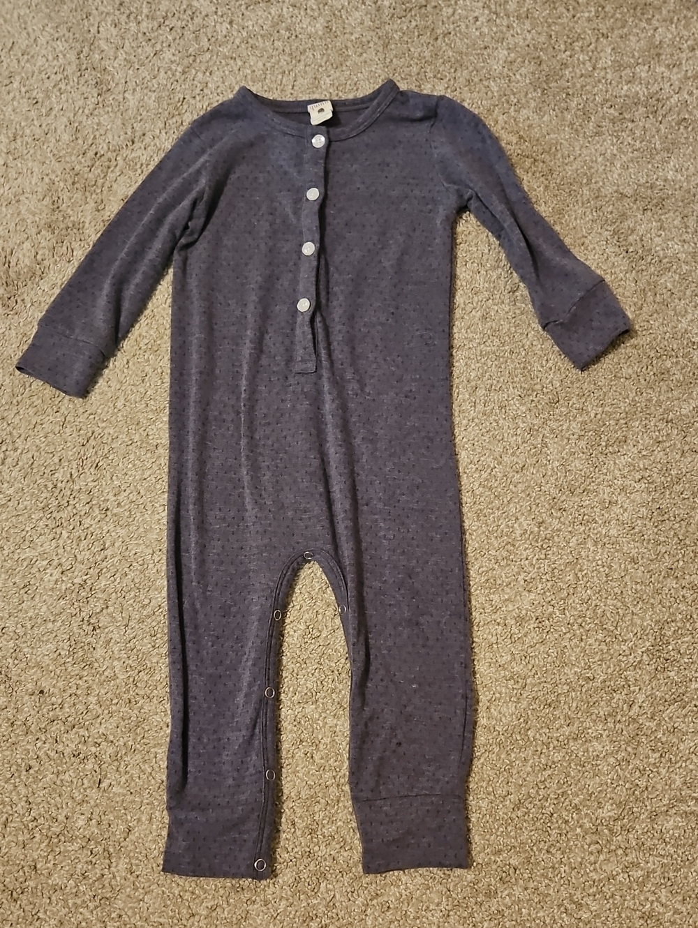 Kate Quinn 18-24M Bamboo Long Sleeve Romper Blueish Gray
